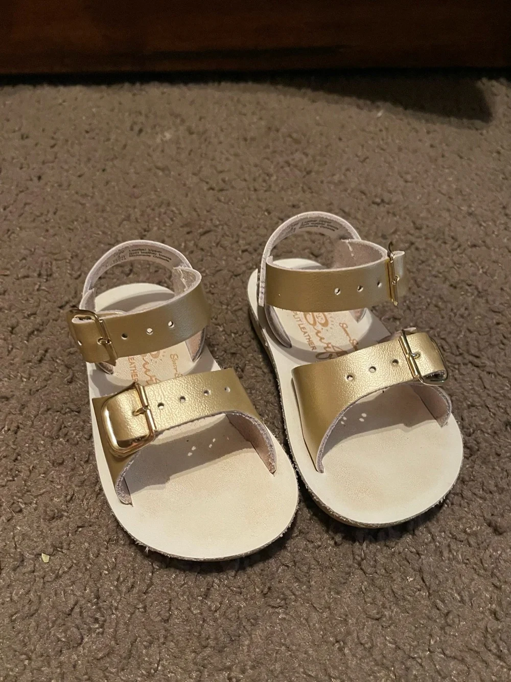 Kids Metallic Gold Buckle Sandals with Adjustable Straps